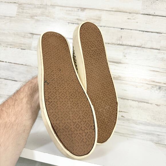 Tory Burch Women Jesse Gold Metallic Leather Perforated Slip On Sneaker Size 8.5 - Picture 4 of 5